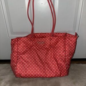 Kate Spade Coral Pink Polka Dot Quilt Tote
